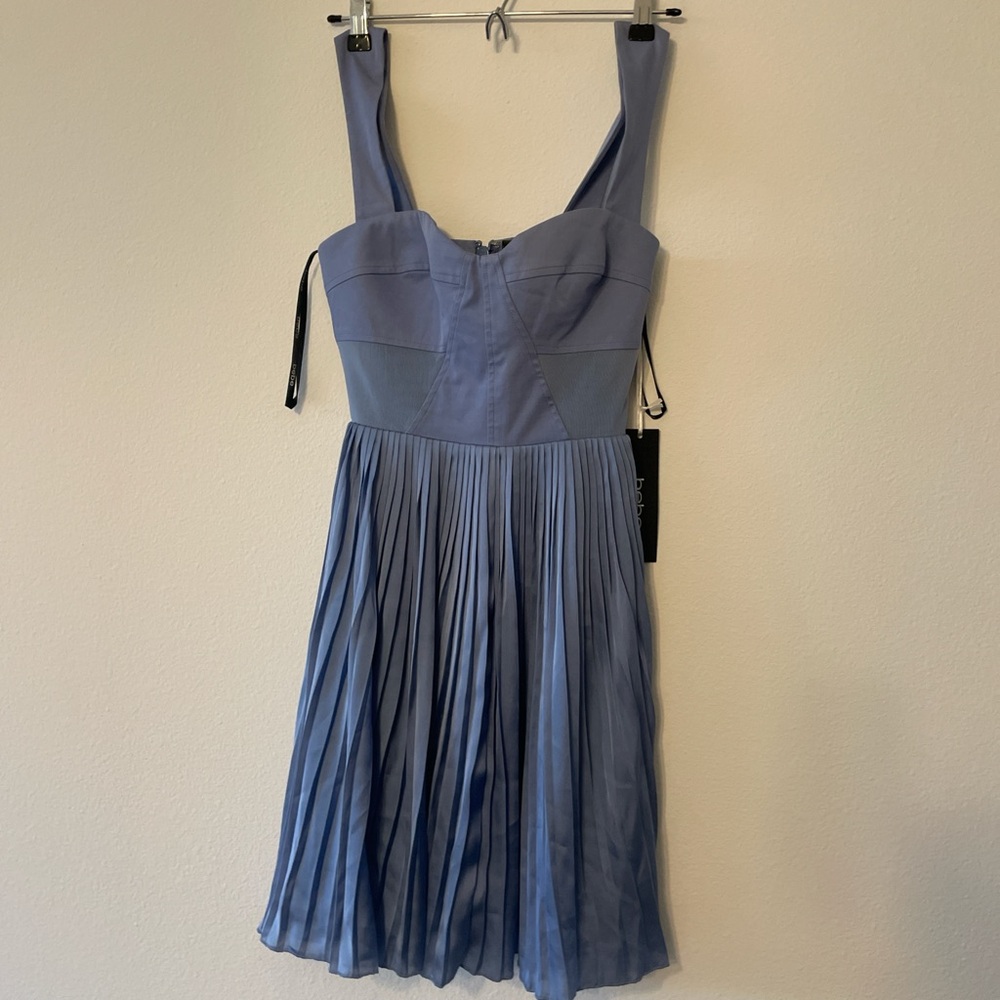 Periwinkle Bebe Fit and Flare Dress NWT - Picture 3 of 8